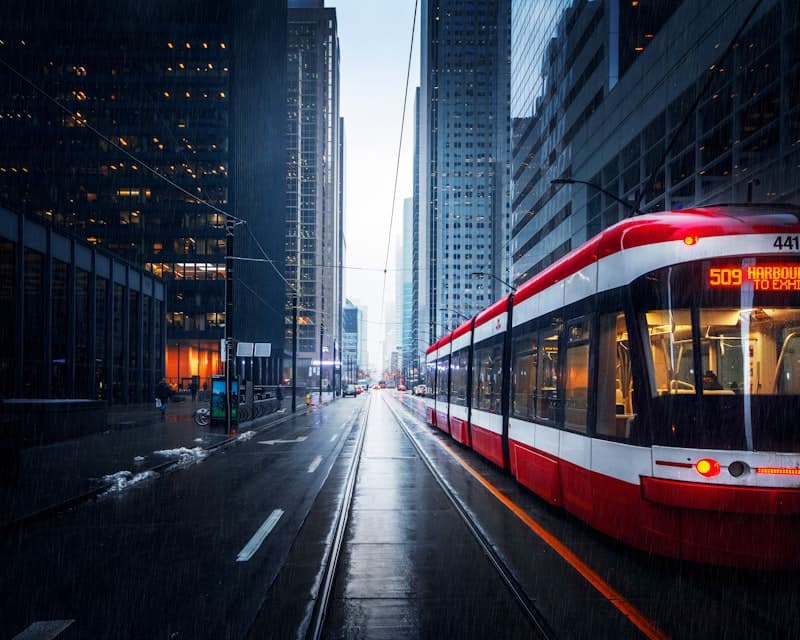 TTC streetcar in downtown Toronto